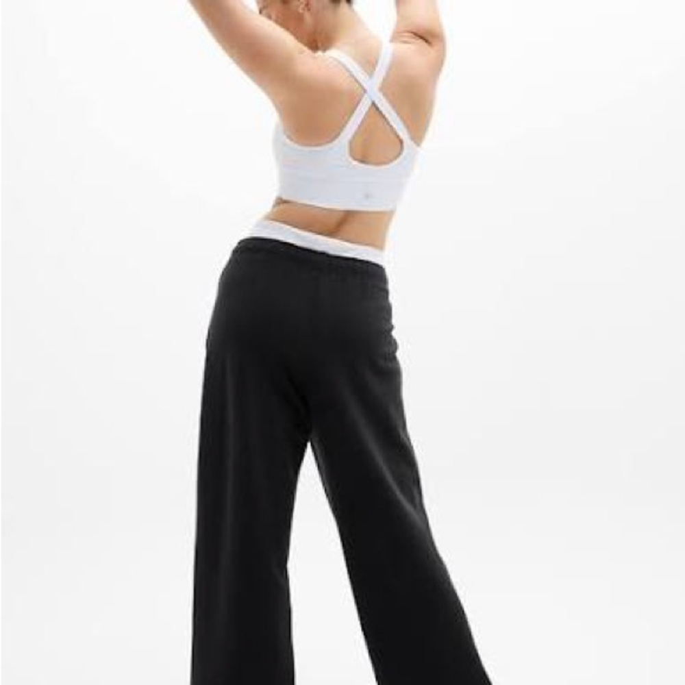 Athleta Women's Black Heavyweight Terry Mid Rise Pant - Black Size M NWT - Picture 2 of 8